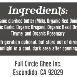 Full Circle Ghee - Wholesale Cooking Oil - Mediterranean Herb Ghee2