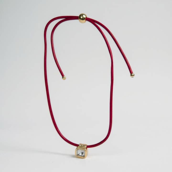 Leather Cord Necklace - Red for wholesale by Smith and Co. Design