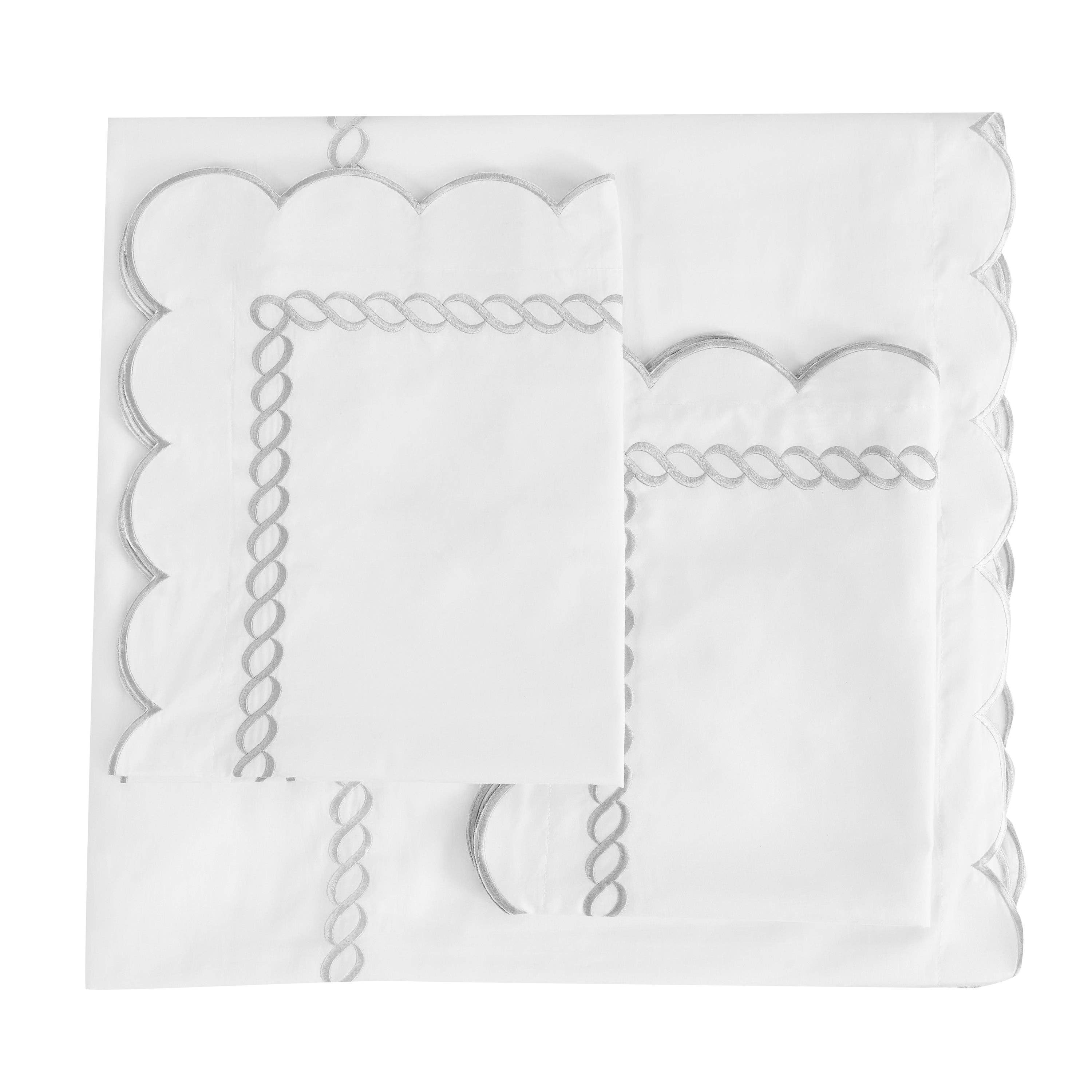 Mélange Home - Wholesale Duvet Cover - 600 Thread Count Scallop Rope Embroidered Cotton Duvet Set11