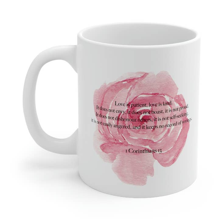 Tasse en céramique Love Is Patient 11 oz pour la vente par kierst