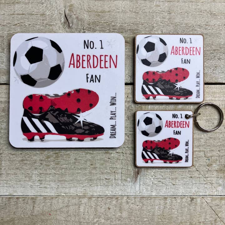 ABERDEEN FOOTBALL COASTER, KEYRING, MAGNET (C/K/M-FN16)
for wholesale by White Cotton Cards