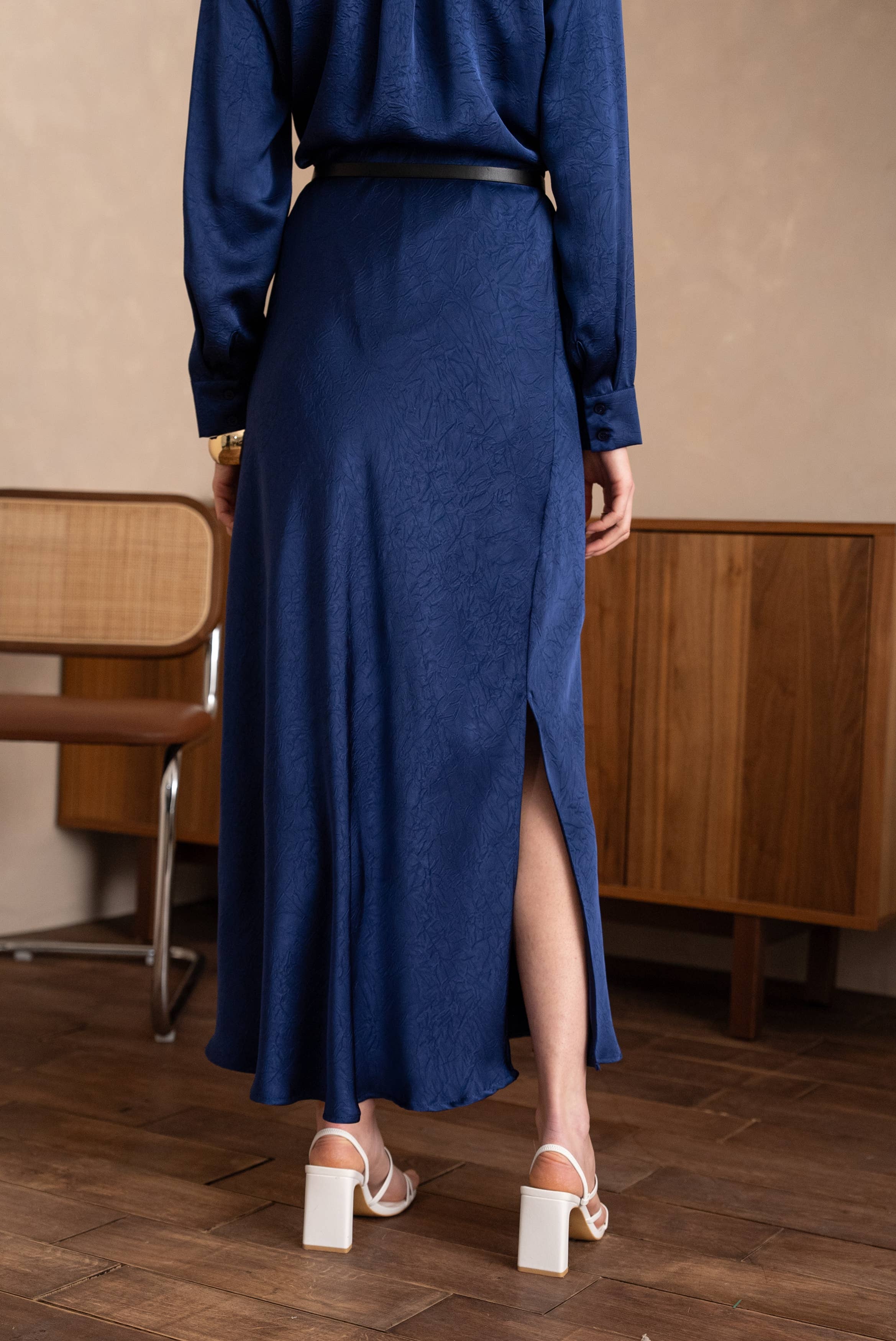 LULUMARY - Wholesale Skirt - Women's - Satin Skirt SK8567