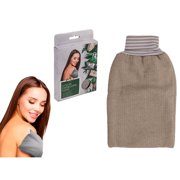 Guante exfoliante de lujo, gris, para venta al por mayor de Out of the blue KG