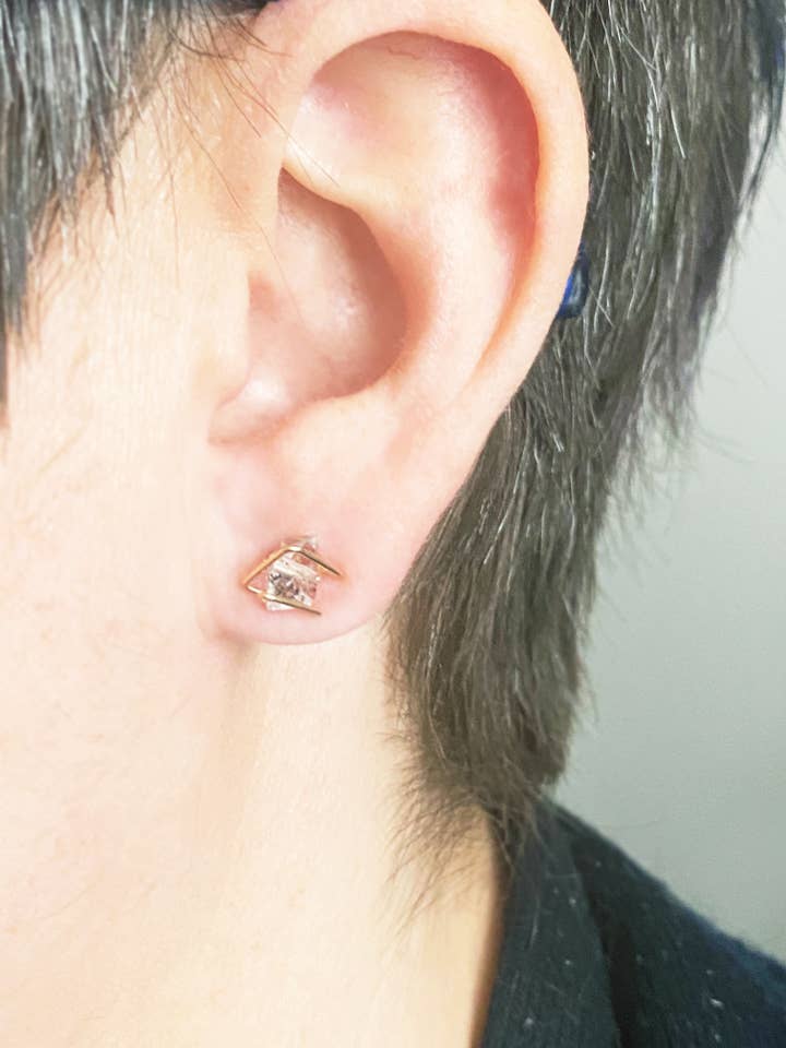 Mini Geo Crystal Studs - Herkimer Diamonds por atacado de Aimee Petkus Jewelry