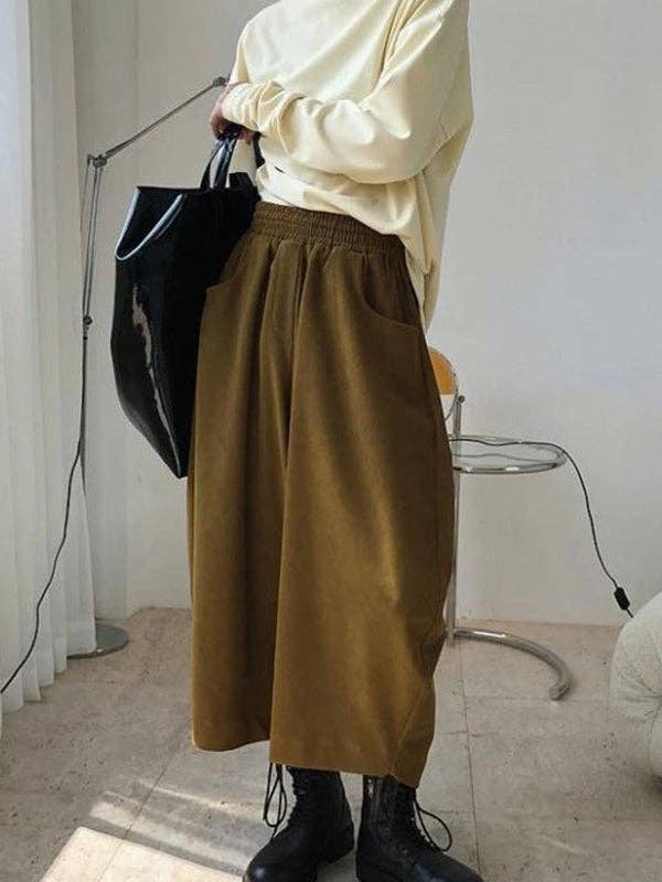 Sheer Trend - Wholesale Pants - Women's - Harem Pants Wide Leg Elasticity Solid Color Split-Joint Pants Trousers4