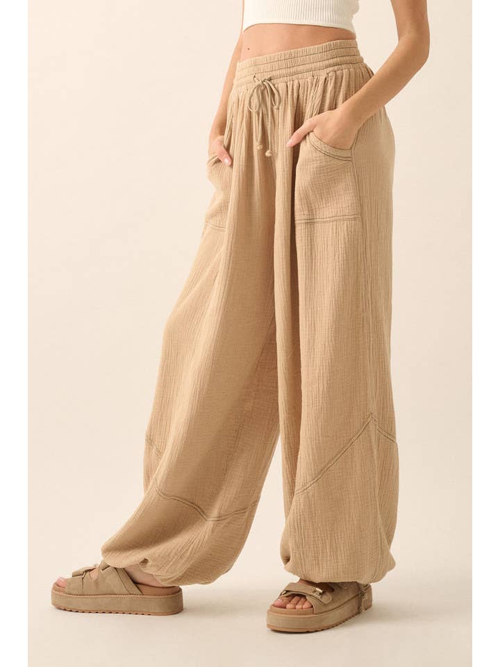 Promesa USA - Wholesale Pants - Women's - Mineral Washed Crinkle Cotton Parachute Pants7