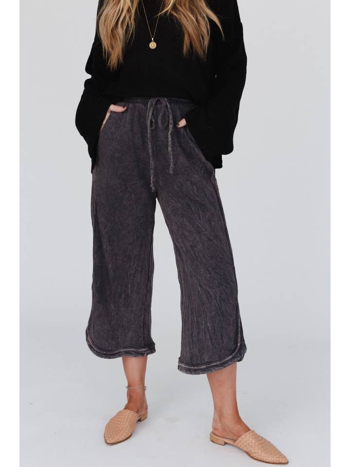 Three Bird Nest - Wholesale Pants - Women's - So Comfy Wide Leg Pant Petite Length - New Charcoal