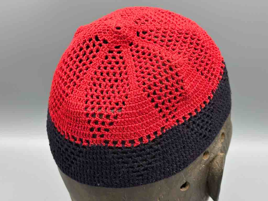 The Niger Bend - Vente Chapeau cloche – unisexe - Chapeau kufi africain bicolore 100% coton crocheté pour homme7
