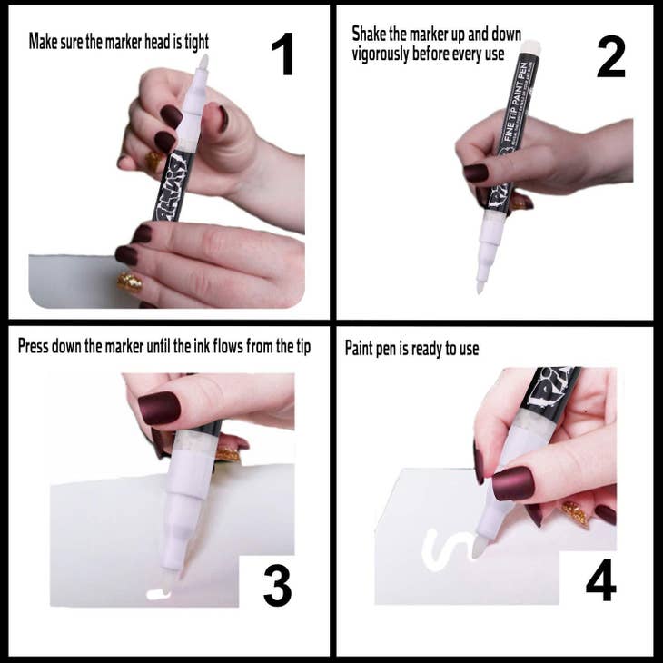 PINTAR Premium Acrylic Paint Pens - 1mm Fine Tip Pens For Rock