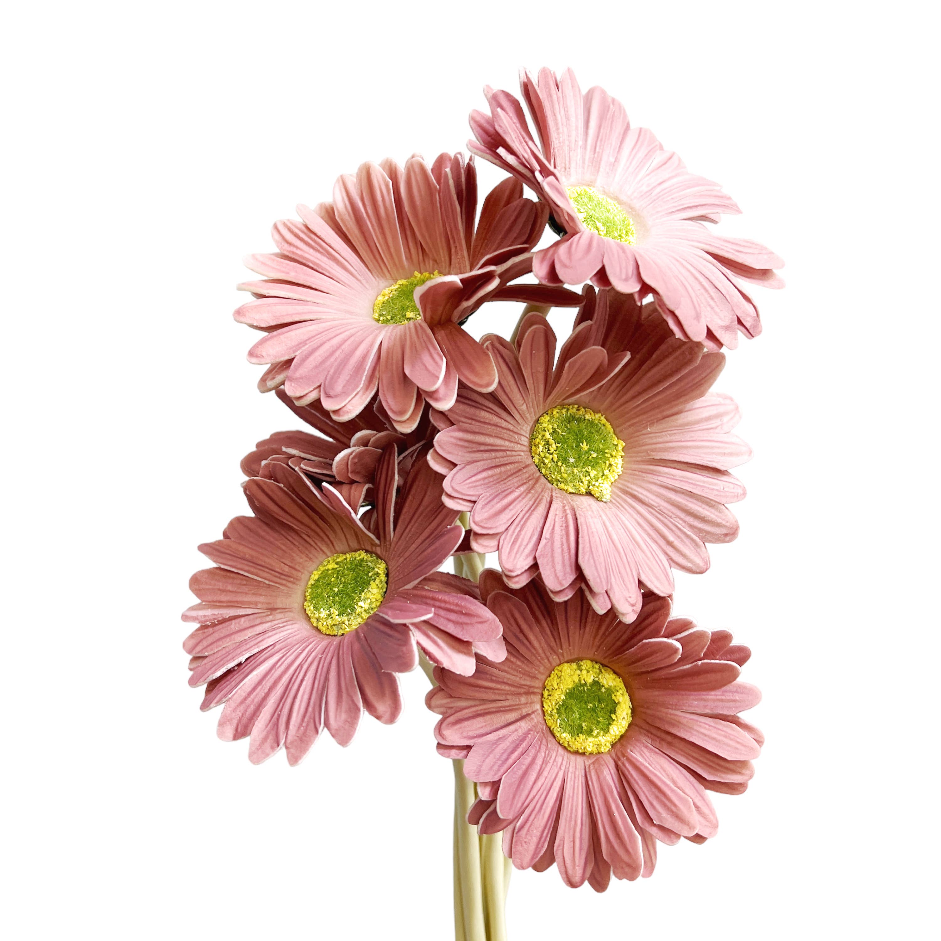 Sun Decorer - Wholesale Artificial Flowers - Artificial Real Touch Daisy Stems (Set of 6)4