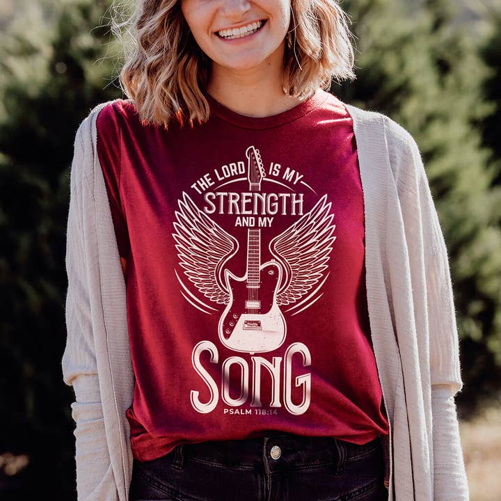 Corinthian's Corner - Vendita all'ingrosso Maglietta serigrafata - Donna - T-shirt con grafica «La mia forza e la mia canzone»2