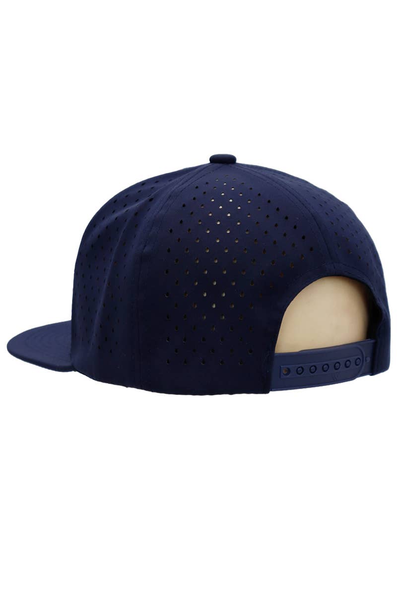 Cap Zone - Wholesale Flat Brim Cap - Men's - 7 Panel Perforated Cotton Poly Blend Snapback15