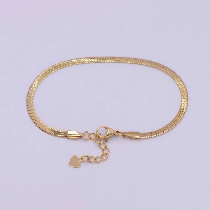 Aim Eternal - Wholesale Link & Chain Bracelet - Gold 3mm 4mm 5mm Herringbone Snake Chain Bracelet For Wholesale Bracelet Jewelry Making Supply | WA-924 WA-925 WA-9261