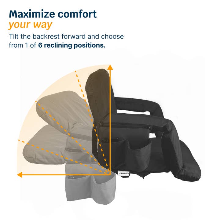 Alpcour - Wholesale Folding Chair - Alpcour Reclining Stadium Seat with Armrests4