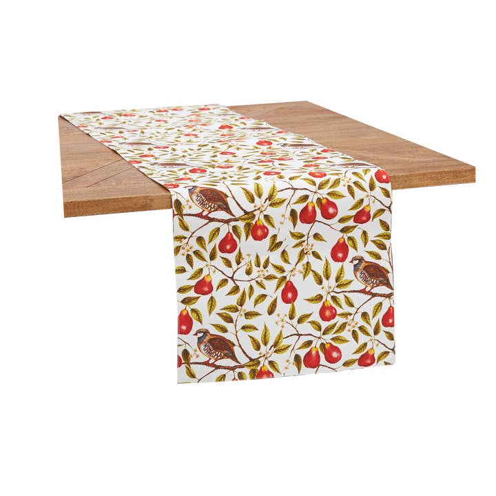 C&F Home - Wholesale Table Runner - SALE Christmas Partridge In A Pear Tree Table Runner