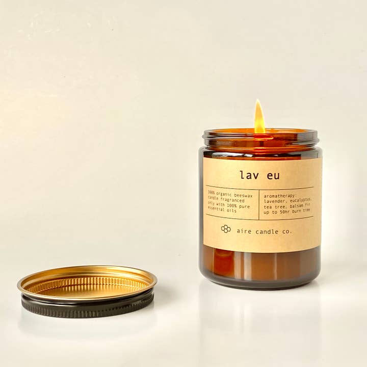 aire candle co. - Wholesale Jar/Filled Candle - lav eu beeswax candle
