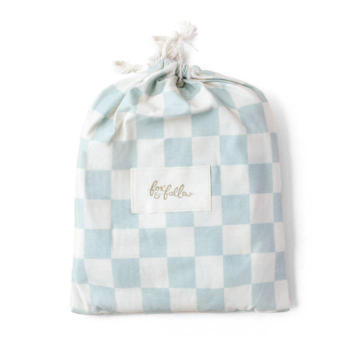 Fox & Fallow - Venta al por mayor Sábana para cuna - Sábana Bajera Ajustable Orgánica Sage Check2