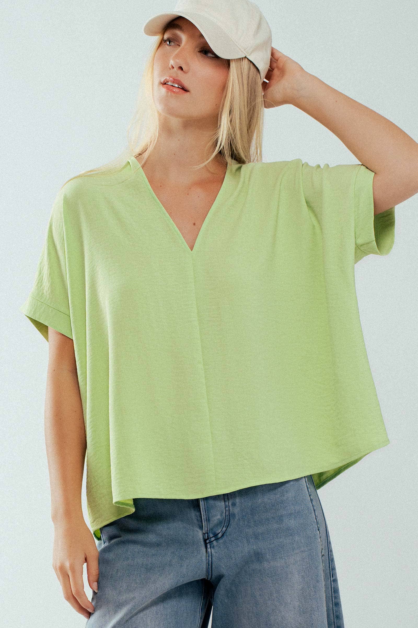 Urban Daizy - Vente T-shirt – femme - Haut à col en V Breezy Airflow-SS11