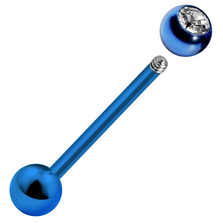 Bodytrend – wholesale Nose ring – Toungue Barbell Single Gemball Colorful-Surgical Steel 316L12