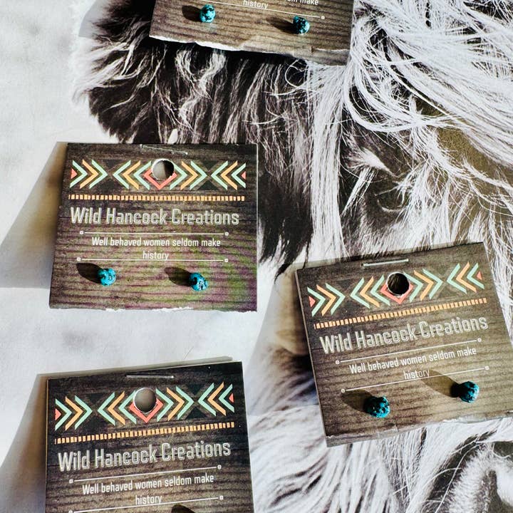 Wild Hancock Creations - Wholesale Stud/post earrings - Genuine Turquoise Stud Earrings/Minimalism Earrings4