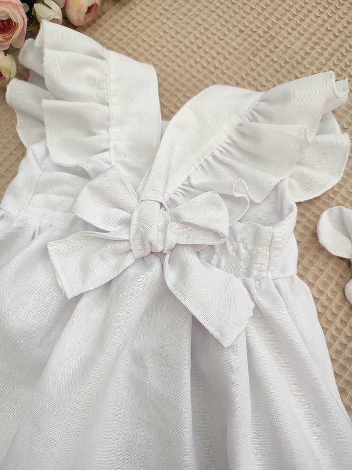 Petiteaude - Venta al por mayor Vestido - Niños - Vestido de delantal de bautizo para niña con flores de primavera y verano para niñas2