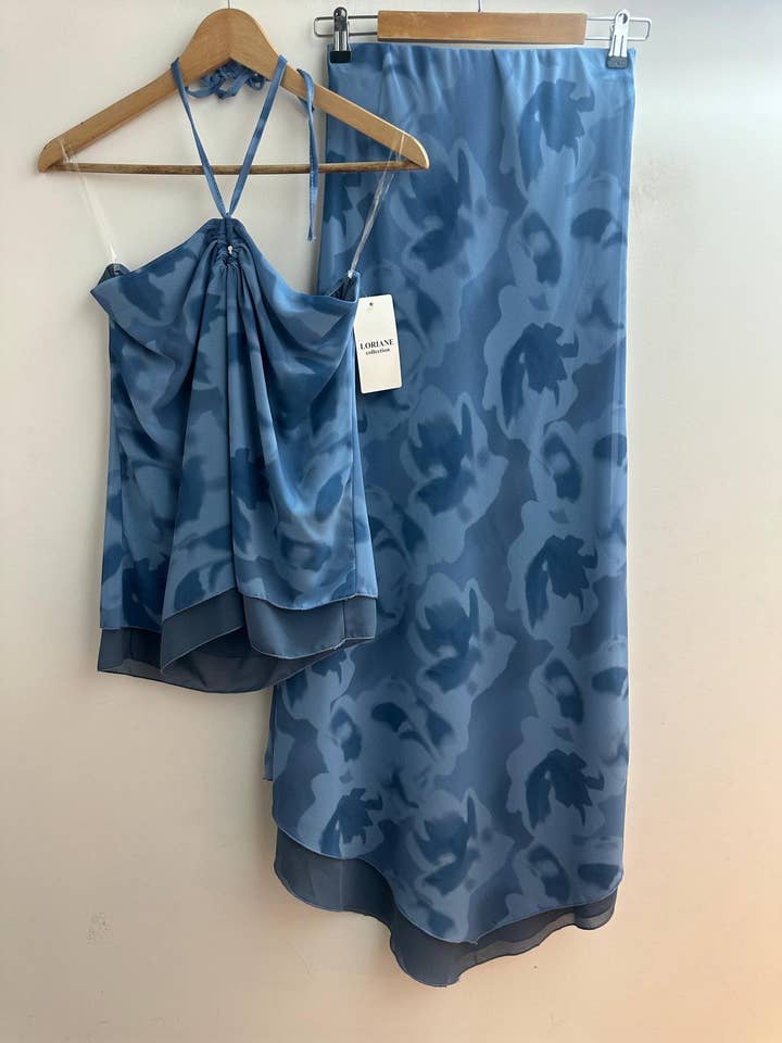 LORIANE - Vendita all'ingrosso Completo top e gonna - Donna - 7139E Completo stampato con top e gonna11