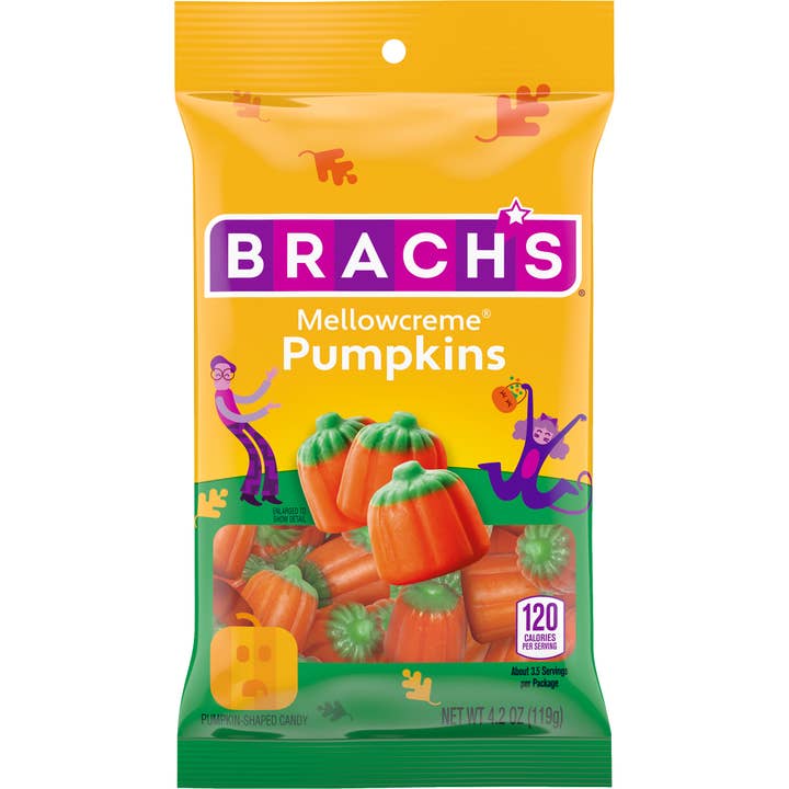 Grandpa Joe's Candy Shop – wholesale Boiled sweets – Brach's Mellocreme Pumpkins, 4.2oz Bag,18 Count Case