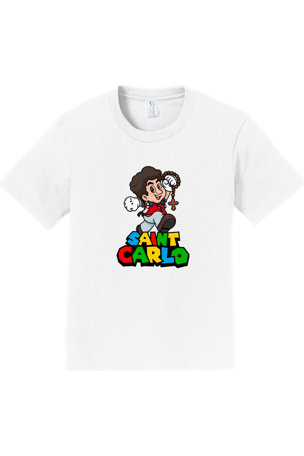 Sock Religious - Wholesale Screen Printed T-Shirt - Kids - Super St. Carlo Acutis Youth T-Shirt1