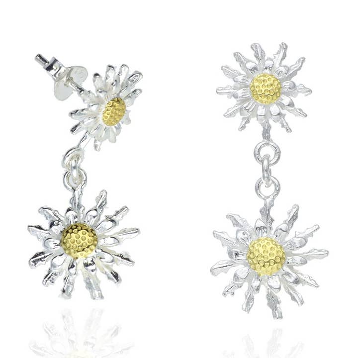 Sterlingsilber-Ohrringe Doppel-Eguzkilore für den Großhandel von Las Joyas de Amanda