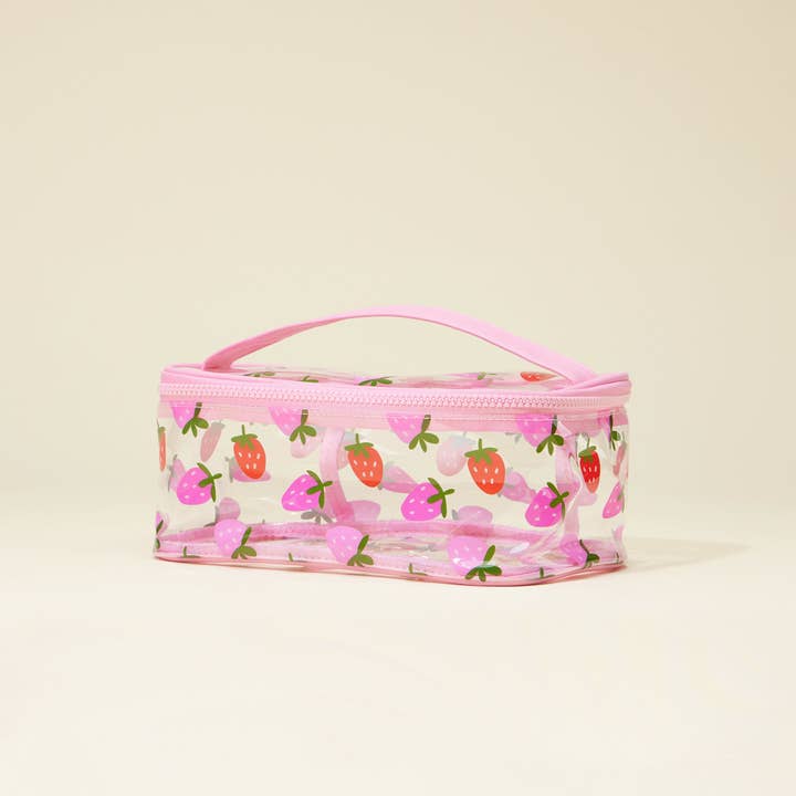 Frem - Wholesale Makeup/Cosmetic Bag - Fruit-Print Clear Makeup Bag with Handle Travel Organizer
