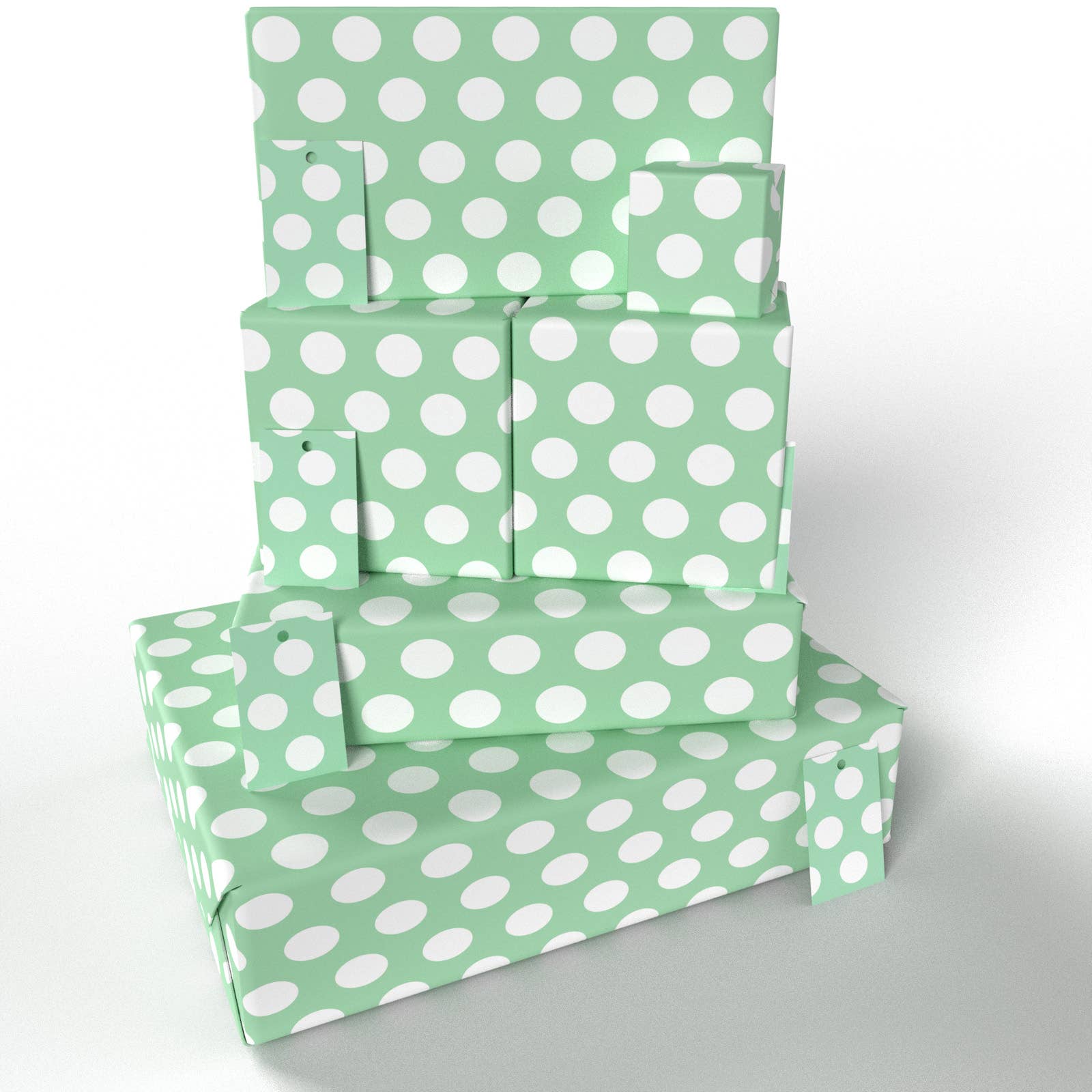 Re-wrapped – wholesale Flat wrap – Polka Dot Green Wrapping Paper • ECO Friendly • UK Made7