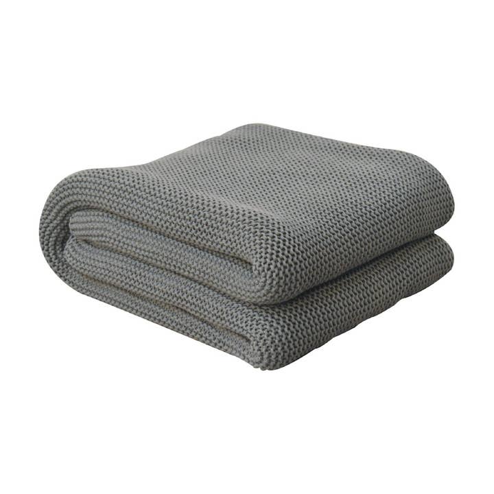 Oliven Grøn Strikket Throw for engroshandel hos Artisan Furniture
