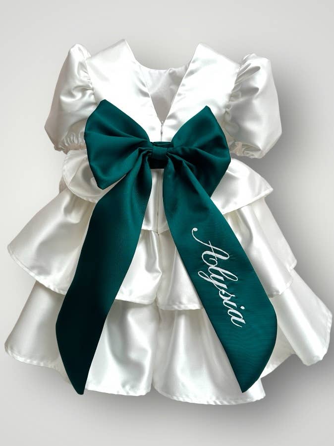 Zijden jurk met ruches voor wholesale door La Boutique dei Bambini