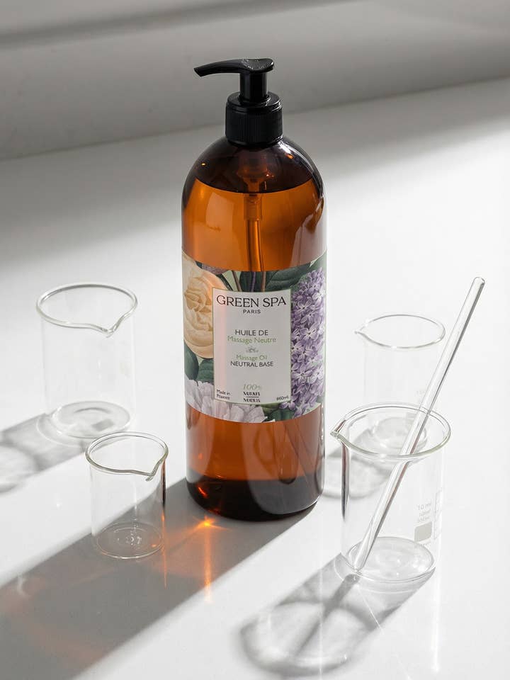Huile de Massage Base Neutre 100 % Naturelle pour la vente par Green Spa