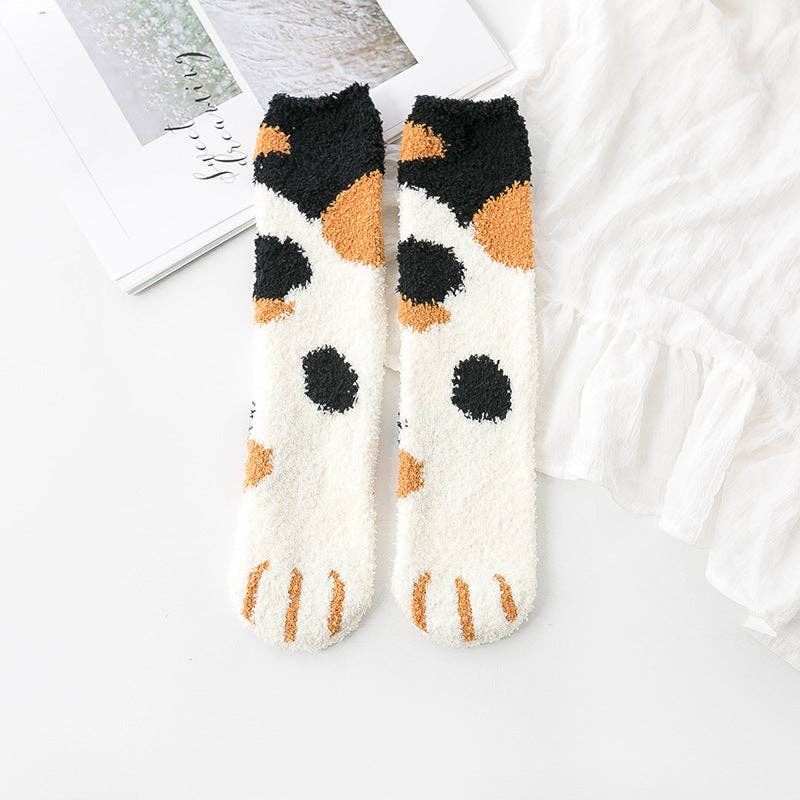 Gohobi （We cover U.S. import duties） – wholesale Socks – Women's – Gohobi Cat Paw Coral Fleece Socks2