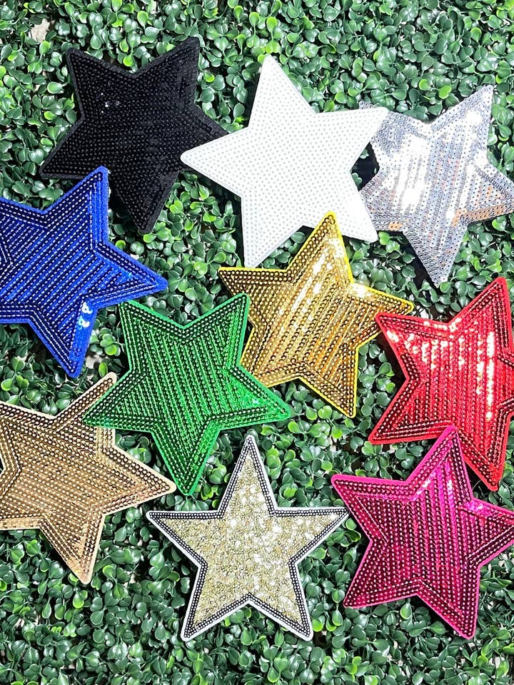 Pailletstjerner….Kun patches for engroshandel hos 6j Threads LLC