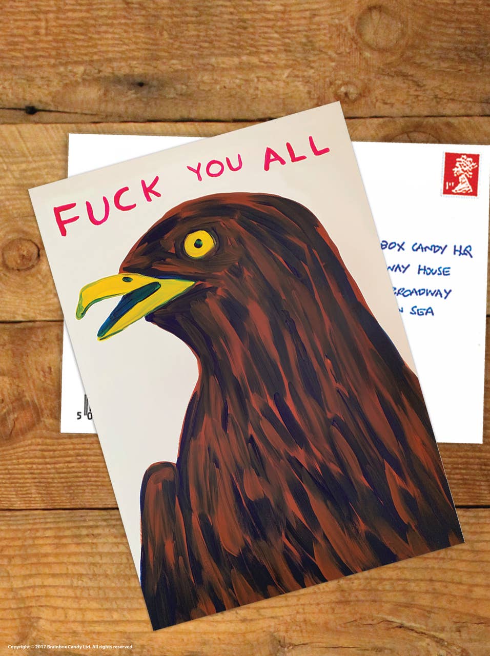 David Shrigley x Brainbox Candy - Vente Cartes postales - Carte postale artistique A6 amusante par David Shrigley - Allez tous vous faire foutre1