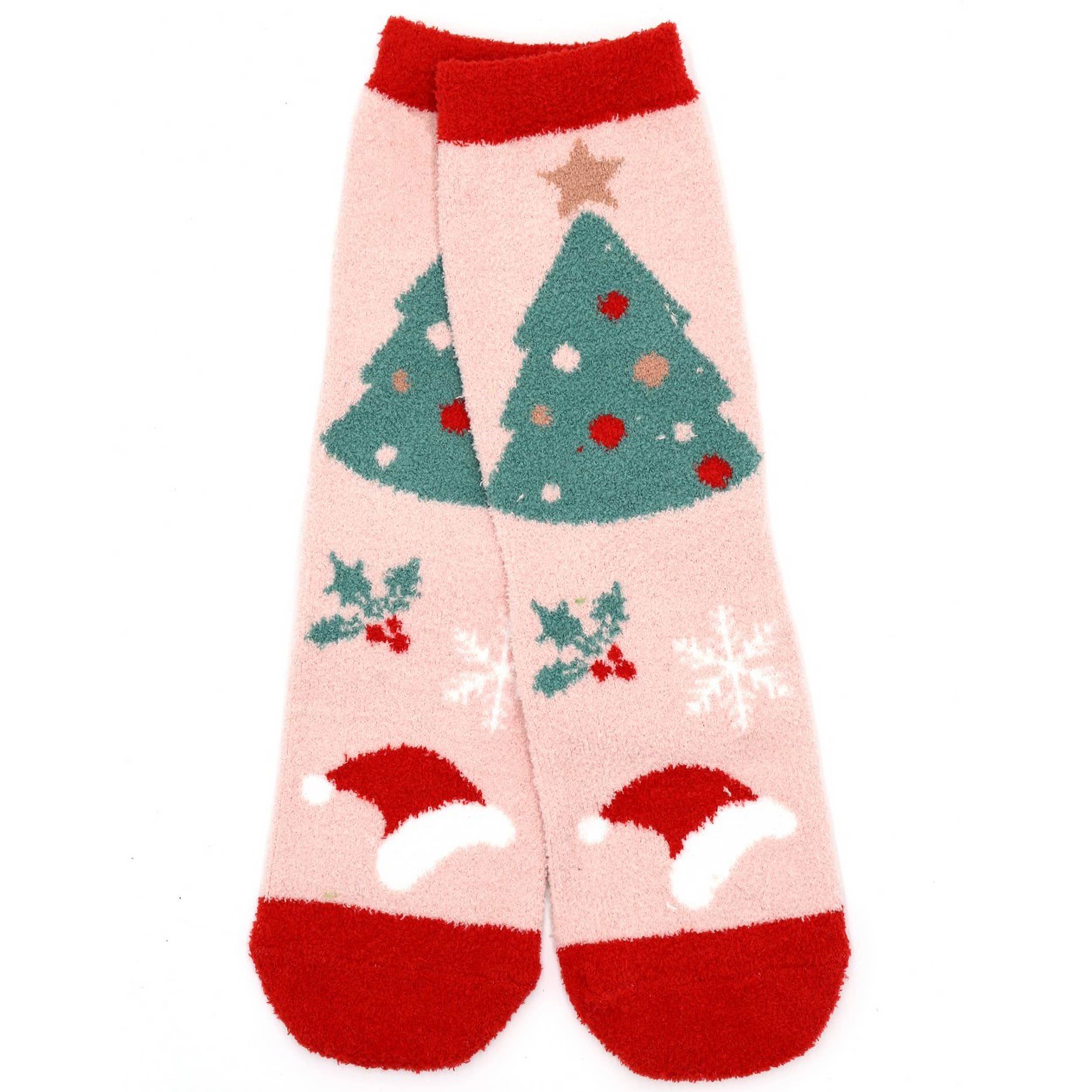 Hana - Wholesale Socks - Women's - Christmas theme Design Holiday Fuzzy Socks 1