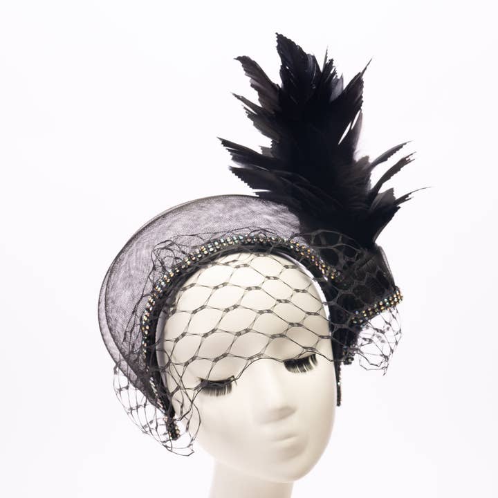 KaKyCo - Wholesale Fashion Headband - Women's - Feather, Rhinestone, Crinoline Embellished Headband | AJ849H23