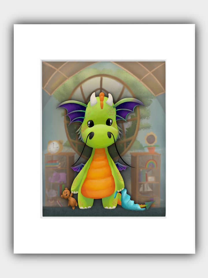 "Gogolupe the dragon" 8x10 Matted to 11x14 for wholesale by Galarples.com