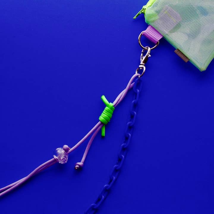 Adjustable Key Chain or Bag Strap - Blue & Neon green for wholesale by Pikto3000