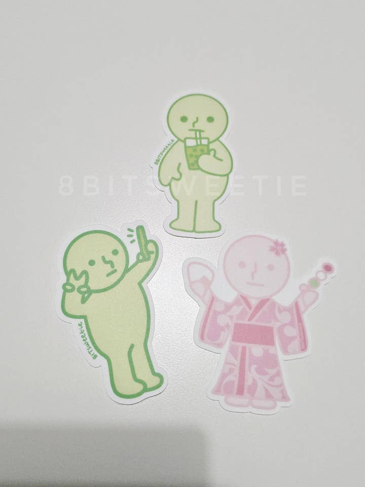 Green Guy Trinket Blind Box Figure Sticker for wholesale by 8bitsweetie