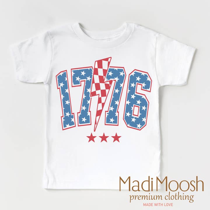Madi Moosh - Wholesale Screen Printed T-Shirt - Kids - Independence Day America Shirt - July 4th - 17761