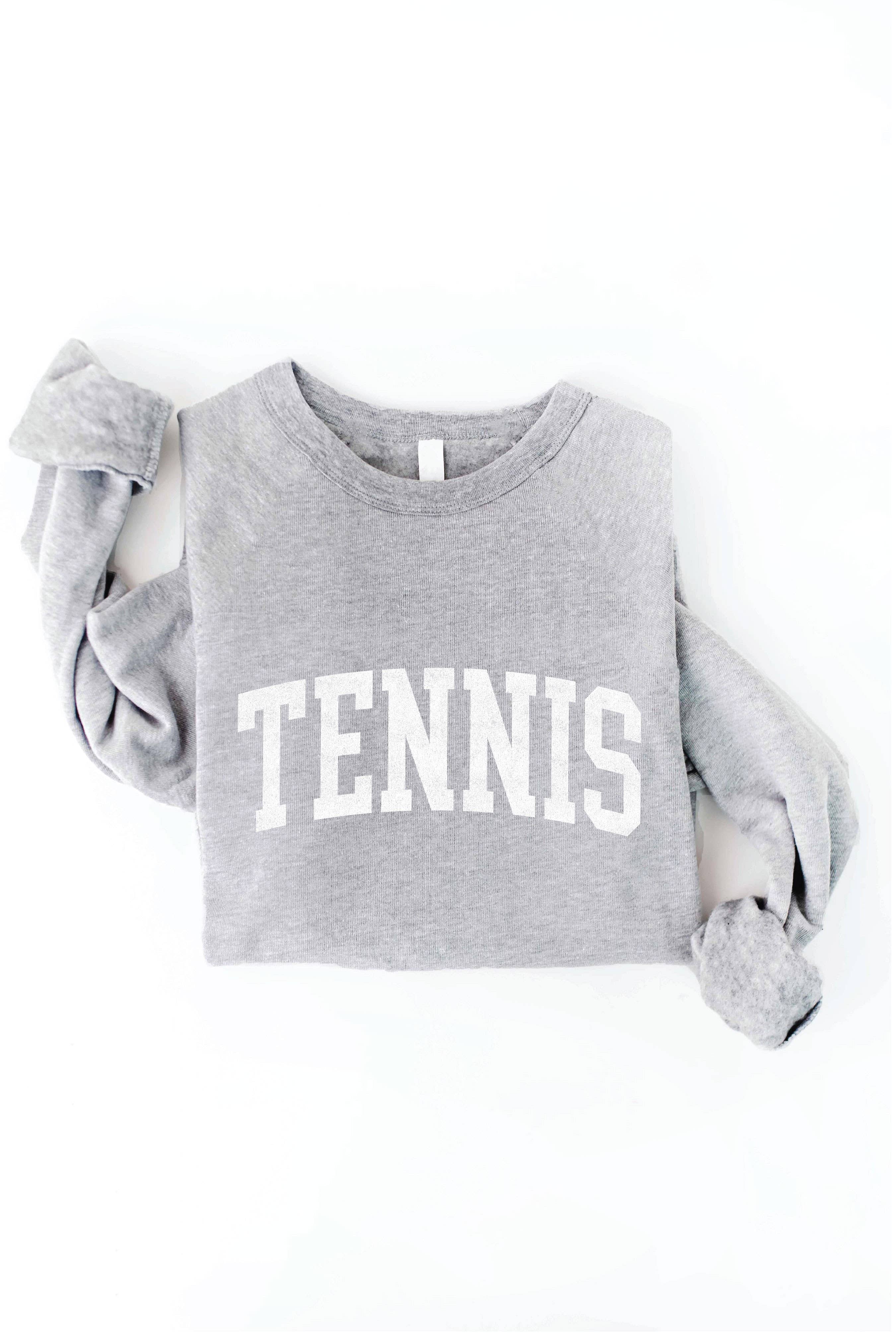OAT COLLECTIVE – wholesale Sweatshirt med tryck - Dam – Unisex fleece-tröja med TENNIS-tryck, avslappnad passform13