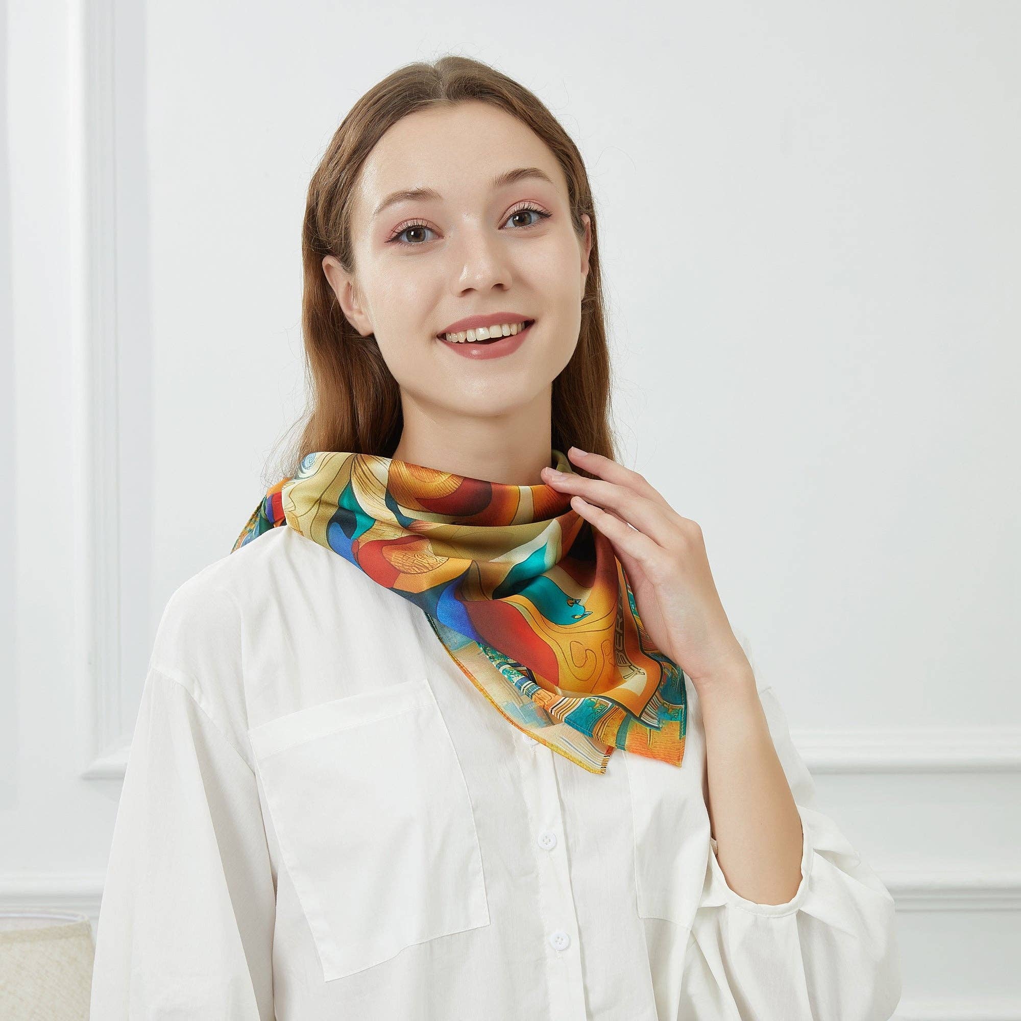 Multi color Dreaming Cléo small silk square for wholesale on Faire2