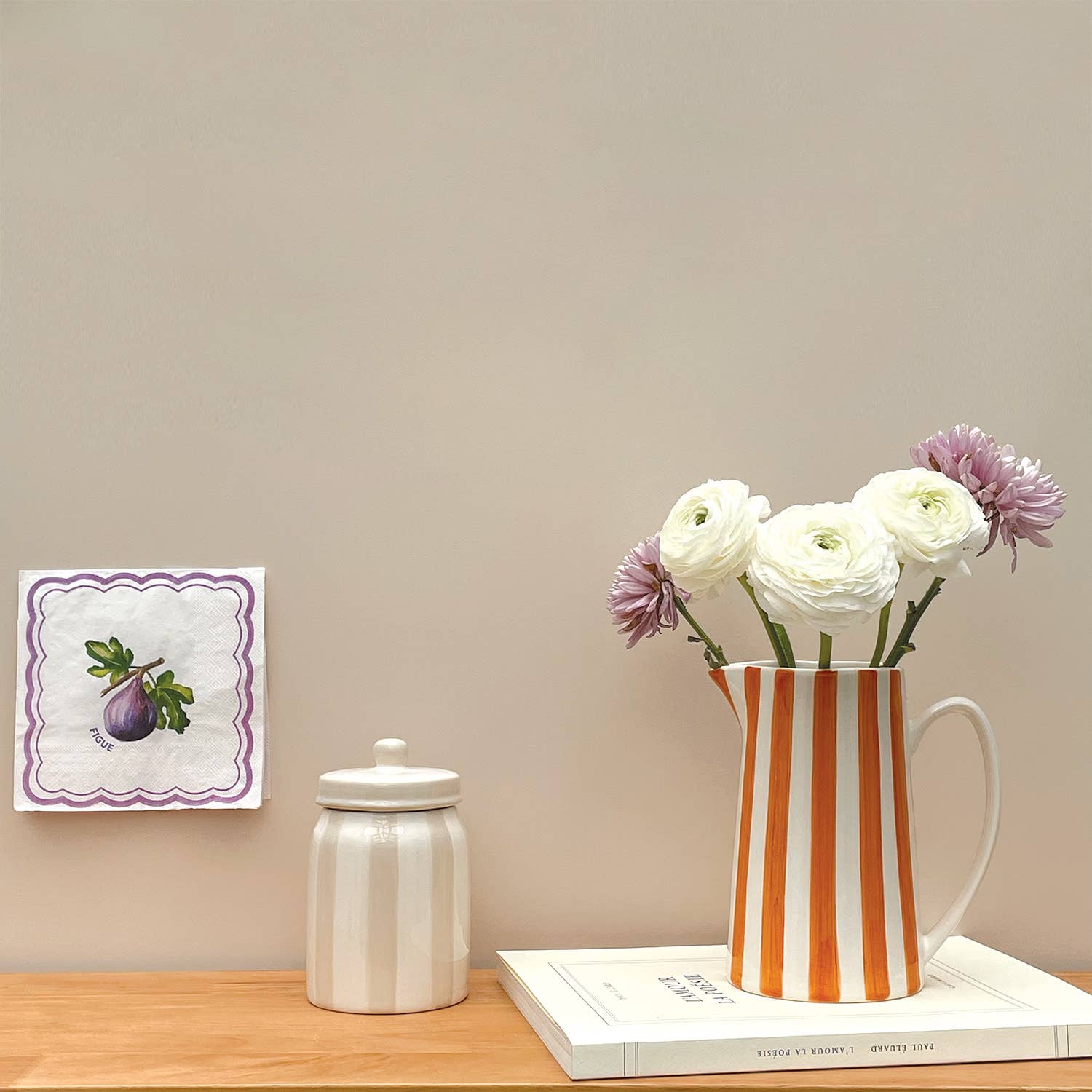 Opjet Paris - Wholesale Pitcher - Orange striped pitcher gm L17.8 W12.5 H21.3cm1