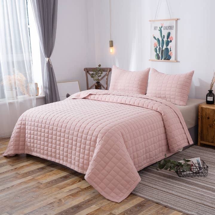 Kasentex - Wholesale Bedding Set - Reversible Quilt Set Pre-Washed Microfiber Super Soft