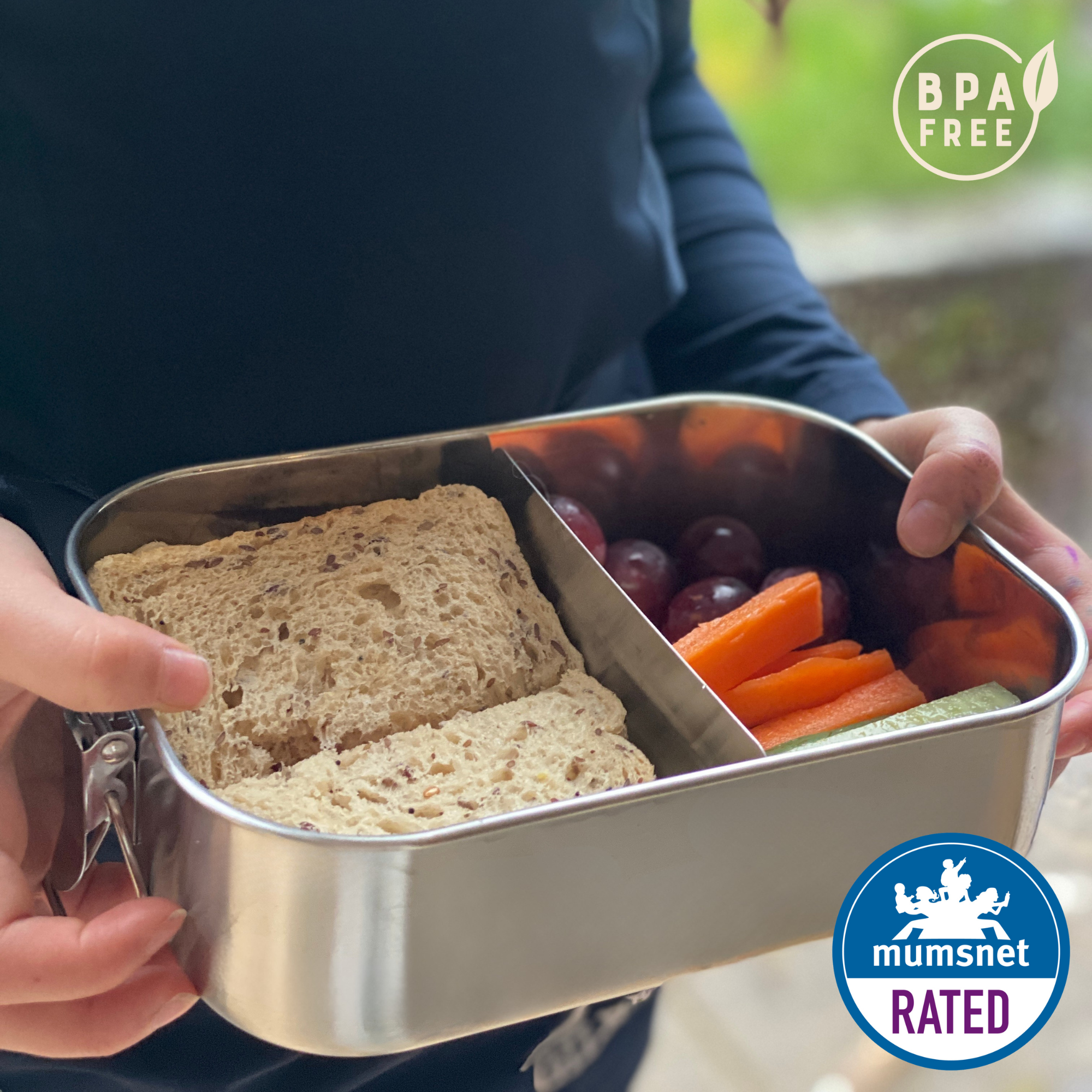 Moonmoon - Wholesale Lunch Bag/Box - Stainless Steel Lunch Box with Divider | 1.2L Bento Box6