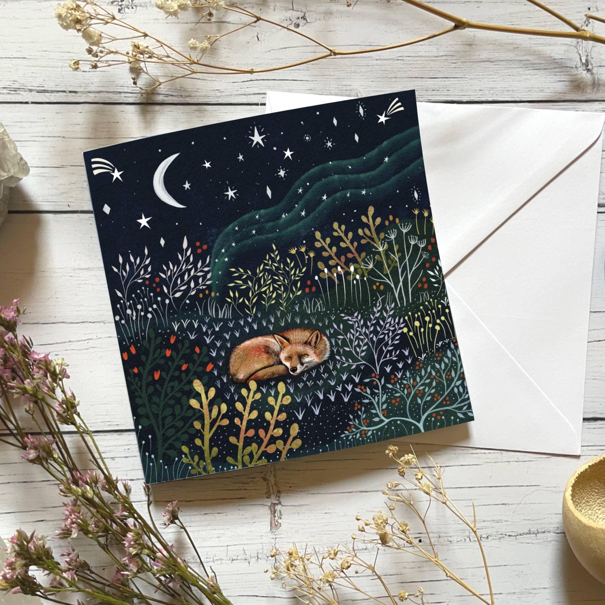 Glitter and Earth – wholesale Season’s Greetings card – Winter fox