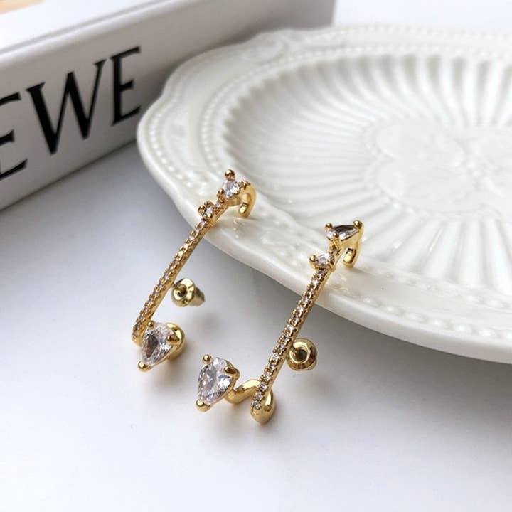 LanLivia - Wholesale Cuff/Wrap Earrings - Modern Vintage Unique Sparkling line Ear Cuff-one piece8
